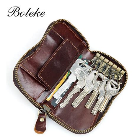 Genuine Leather Car Key Wallets For Men Key Holder Housekeeper Key