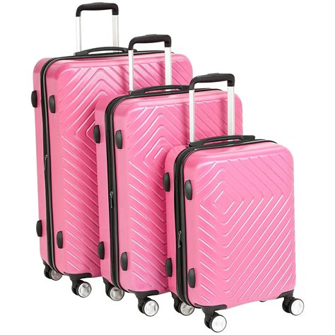 Cream Basics 2 Piece Geometric Hard Shell Expandable Luggage Spinner Suitcase Set Luggage And Bags