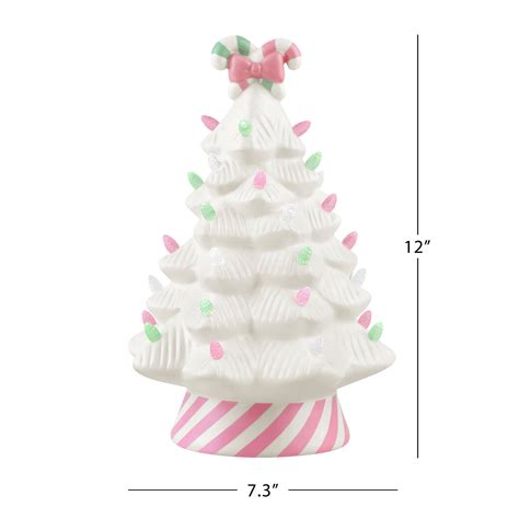 12 in. Nostalgic Ceramic Pink Candy Cane Tree – Mr. Christmas