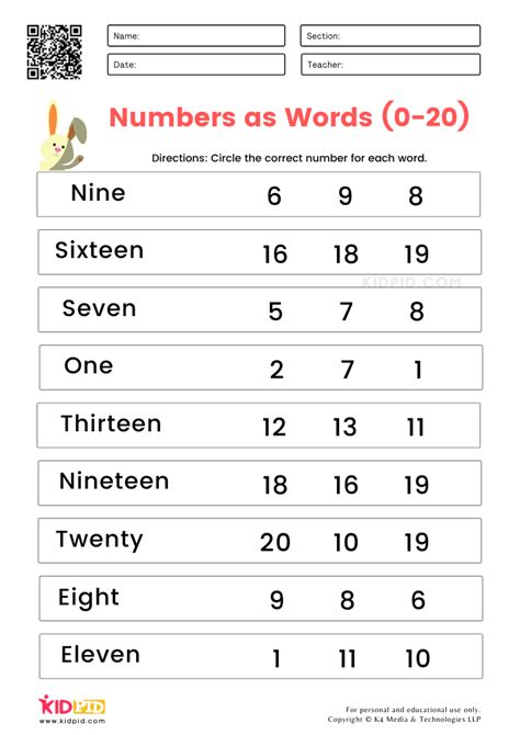 Naming Numbers Worksheets For Grade 1 Kidpid