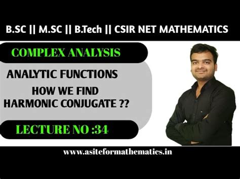 How To Find Harmonic Conjugate Harmonic Conjugate Complex Analysis