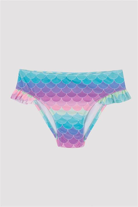 Kız Çocuk Shiny Mermaid Triangle Bikini Takımı PL Z IY MIX Çok Renkli Penti