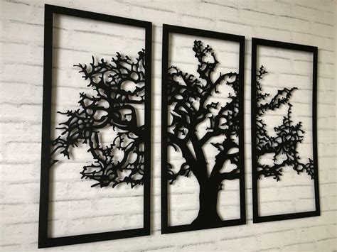 Tree Of Life Metal Wall Art 3 Panels Wall Art Large Wall Etsy