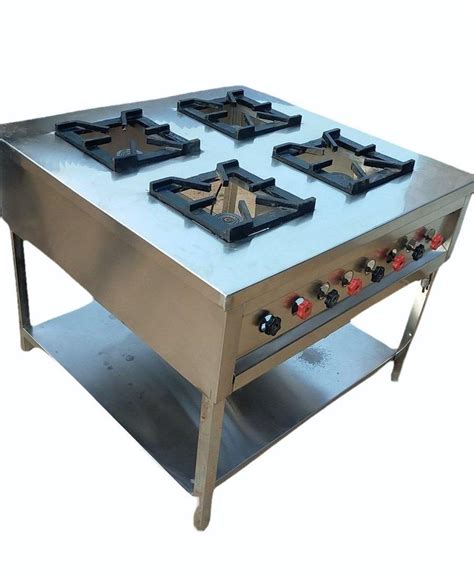 Stainless Steel Commercial 4 Burner Gas Stove at Rs 19000 in New Delhi ...