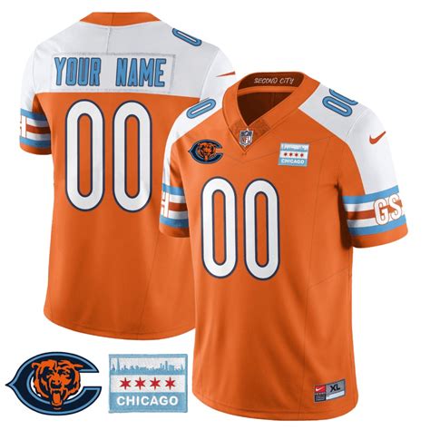 Chicago Bears City Edition Gsh Custom Jersey – Chicago Flag – All ...