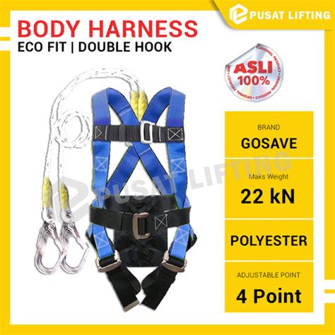 Jual Body Harness Double Hook Gosave Ecofit Full Body Harness Big Hook