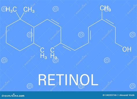 Retinol Molecule 3d, Molecular Structure, Ball And Stick Model ...