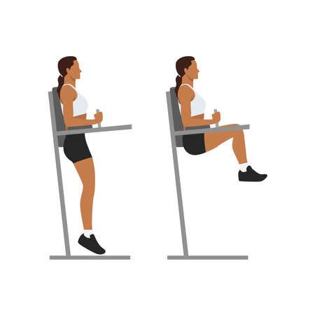 Vector Of Woman Doing Hanging Leg Raise Id Royalty Free