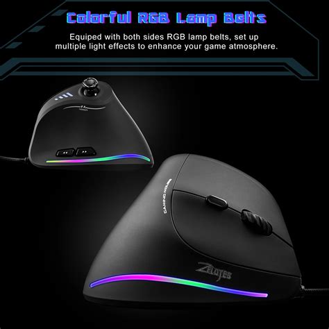 Зелотес вертикальная игровая мышь проводная RGB | AliExpress