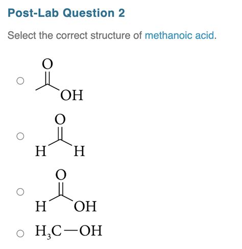 Solved Post-Lab Question 2Select the correct structure of | Chegg.com