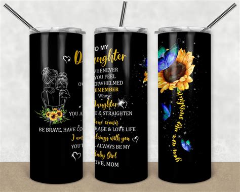 Daughter And Sunflower 20oz Skinny Tumbler Straight And Tapered Etsy