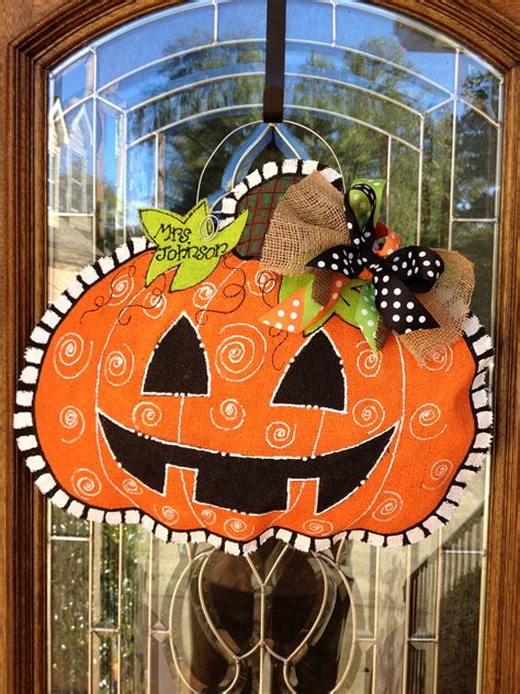 Jack O Lantern Burlap Door Hanger Karin H Howze We Should Try To Make