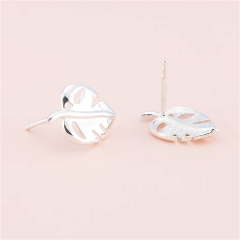 Monstera Leaf Sterling Silver Studs – The Silver Alchemist