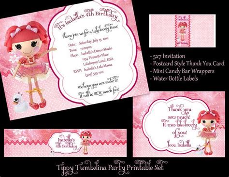 Lalaloopsy Tippy Tumbelina Birthday Party Printable Set By LalaHeaven