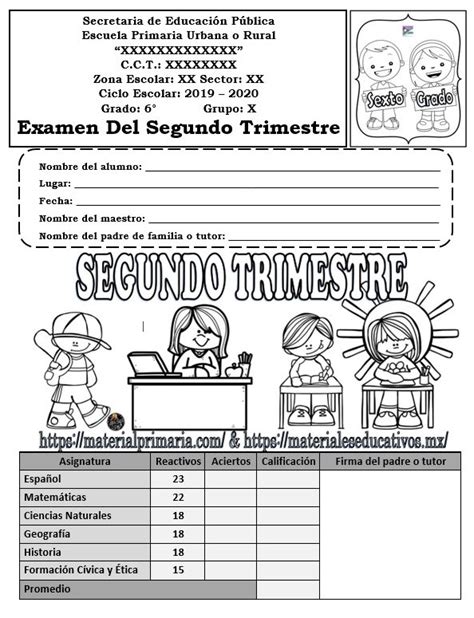 Examen Del Segundo Trimestre De Quinto Grado De Primaria Reverasite