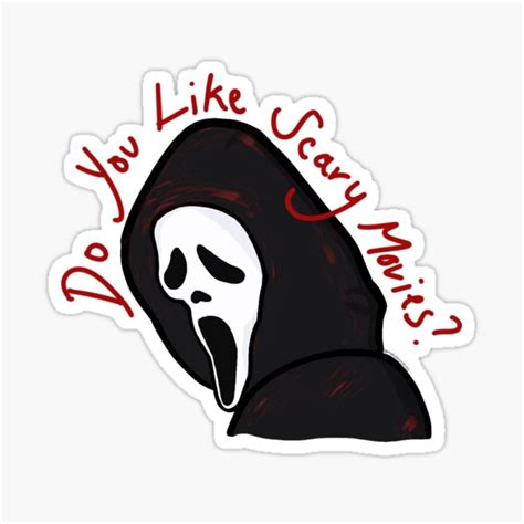 "do you like scary movies? ghostface scream (red tint)" Sticker by ...