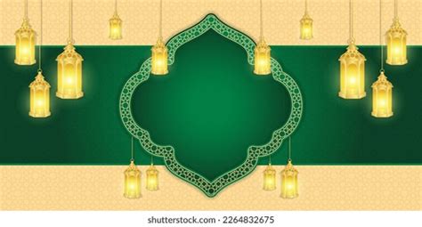 Islamic Ornament Template Header Footer Background Stock Vector