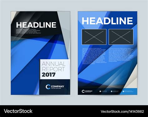 Annual Report Cover Design Template Flyer Vector Image