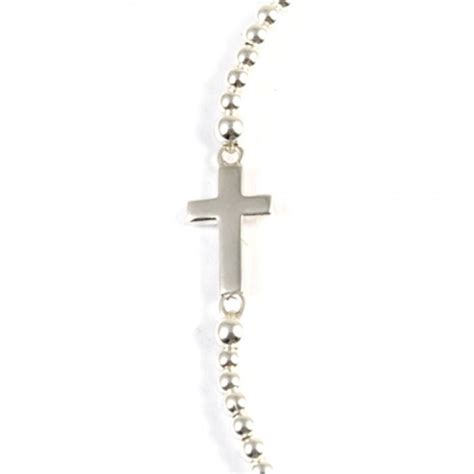 Bracelet croix argent élastique Boutique Nirvana