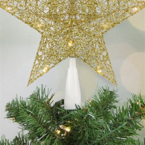 Northlight 10 Led Lighted Gold Glittered Star Christmas Tree Topper