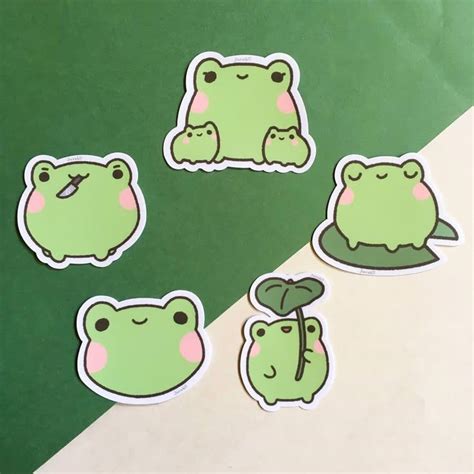 Frog vinyl stickers in 2021 | Frog drawing, Frog art, Cute doodles