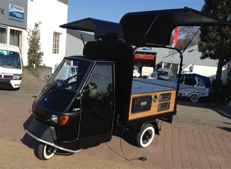 Piaggio Ape With Coffee Unit With Oak Side Panels Carrinho De Caf