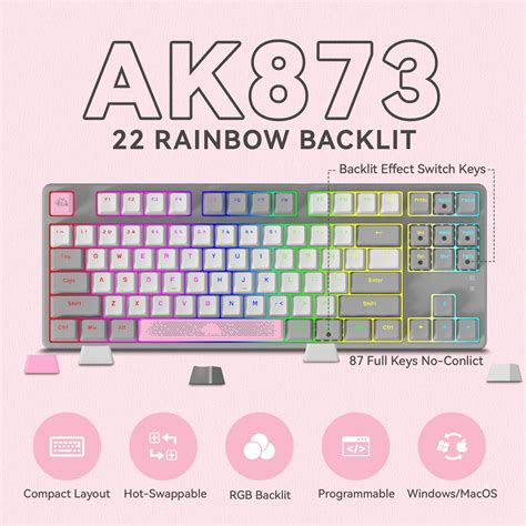 Ajazz AK Keys Bluetooth Wireless Wired Three Mode Hot OFF