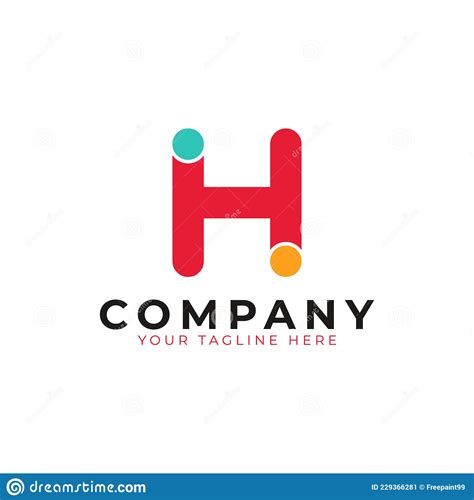 Creative Abstract Initial Letter H Logo Colorful Rounded Line With