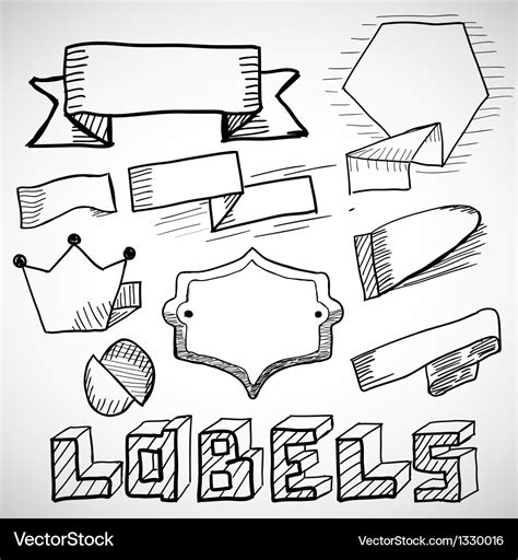 Hand Drawn Labels And Design Elements Doodles Vector Image