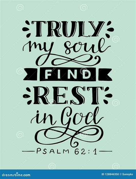 Hand Lettering With Bible Verse Truly My Soul Find Rest In God Psalm