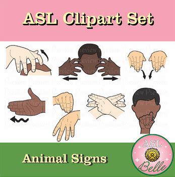 American Sign Language Clipart Set - ASL Animal Signs by ASL Belle