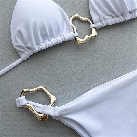 New High Quality Bikini Solid Color Lace Up Swimsuit Sexy Hollow Bikini