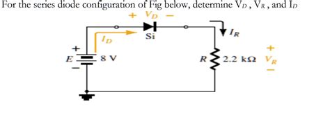 Solved For The Series Diode Configuration Of Fig Below Determine Vd