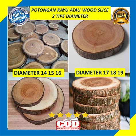 Jual Potongan Kayu Wood Slice Talenan Kayu Wooden Slice Diameter