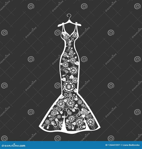 Lace Wedding Dress on a Hanger Stock Vector - Illustration of girl ...