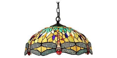 Tiffany Style Dragonfly 2-Light Pendant