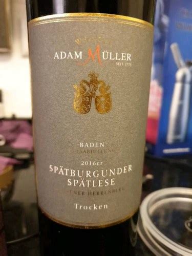 Adam Müller Spätburgunder Spätlese Trocken Vivino US