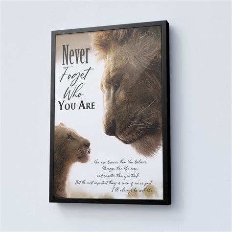 Never Forget Who You Are Poster Simba Lion King Canvas Print Etsy