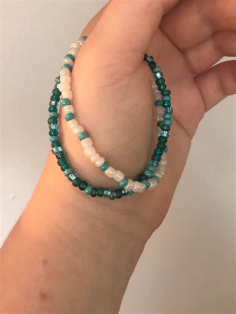 Conjunto De Pulsera De Cuentas Azules Etsy