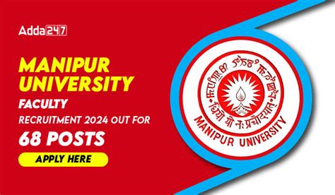 Manipur University Faculty Recruitment 2024 Out For 68 Posts Apply Here