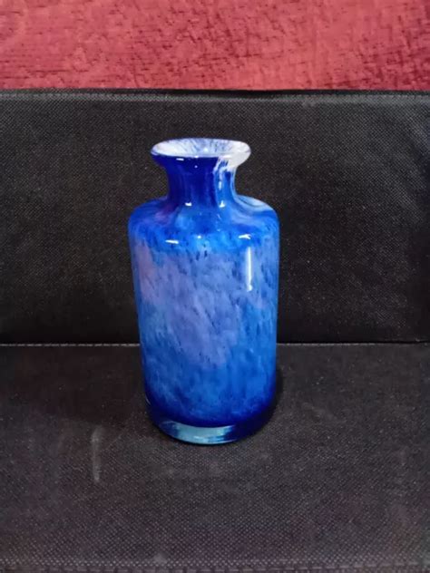 Vase En Verre Souffl Bleu Soliflore A Identifier Murano Vintage D Co