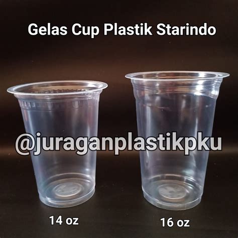 Jual Starindo Gelas Cup Plastik 12 14 16 Oz Isi 50 Pcs Pack