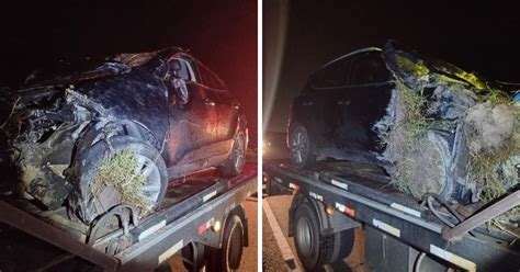 Coberto Por Lama E Grama Carro Fica Destru Do Ap S Capotar Na Ant Nio