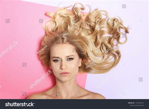 Beautiful Woman Healthy Long Blonde Hair Stock Photo 1187302315 Shutterstock
