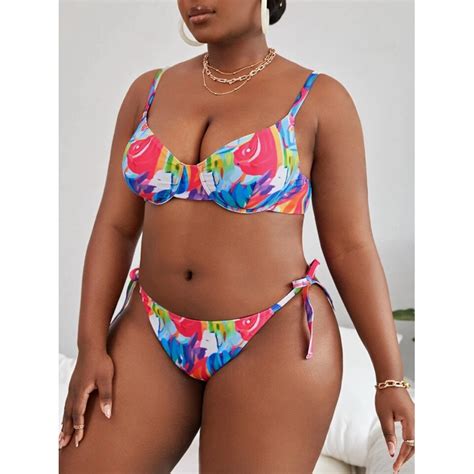 Plus Size Two Piece Swimsuit XL Bikini Set Underwire Shopee Philippines