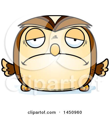 Clipart Graphic of a Cartoon Sad Owl Character Mascot - Royalty Free ...