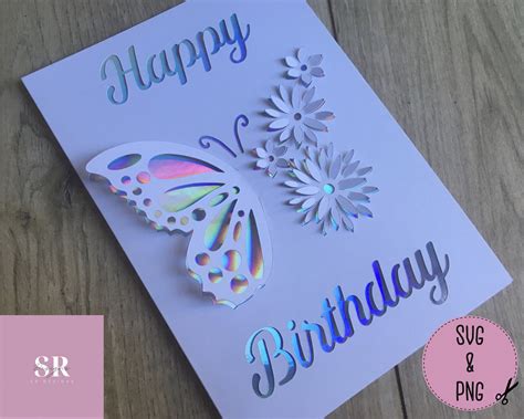 SVG 3D Pop Up Butterfly Birthday Card Digitale Etsy Nederland