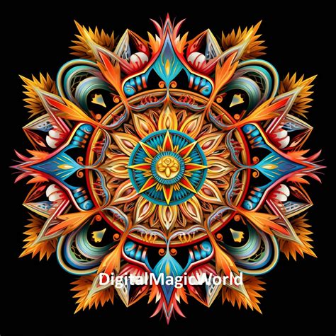 Mayan Wall Art / Digital Print / Mayan Art / Mayan Kaleidoscope ...