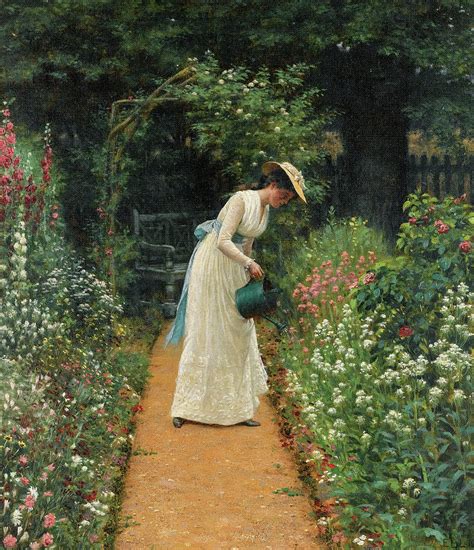 My Ladys Garden Painting By Edmund Blair Leighton Fine Art America