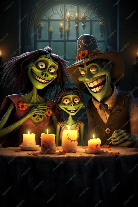 Premium AI Image | Haunted Family Portrait by Candlelight